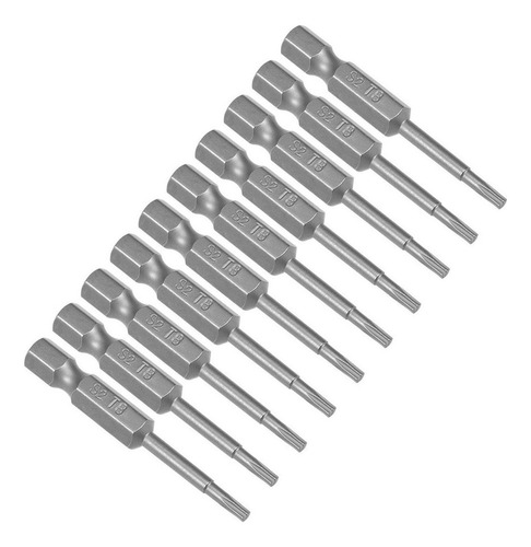 Puntas De Destornillador Torx Magnéticas T8 50mm L 10 Piezas