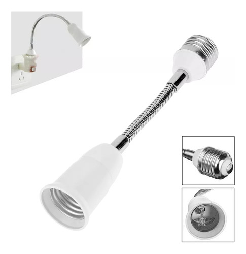 2 Adaptadores De Extensión Flexibles E27 A E27, Luz Led De 1