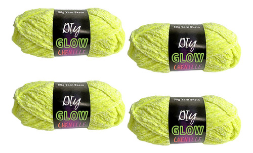 4x Hilo Que Brilla En La Oscuridad Hilo De Crochet Hilo