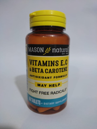 Vitamina Antioxidante E400 Ui + C500 Mg & Betacaroteno 60tab