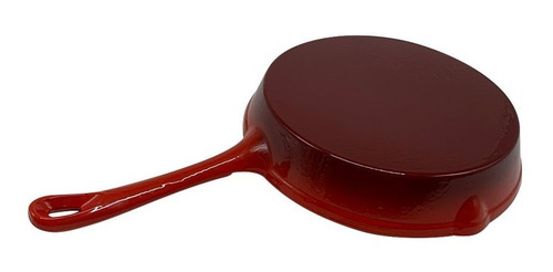 Imagen 2 de 2 de Sartén De Hierro Fundido Esmaltado Rojo 25 Cm Vone