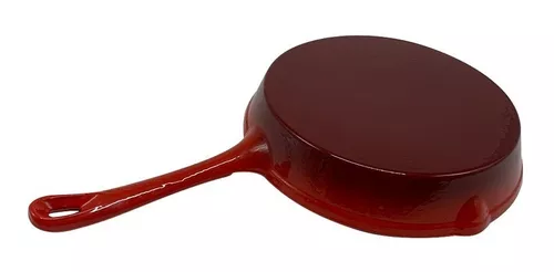 Sartén Hierro Fundido Esmaltado Grill Rojo – Avacanao