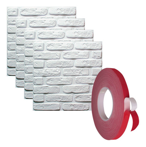 Imagem 1 de 10 de 4m² Revestimento 3d Plastico Parede Tijolinho + 1 Dupla Face