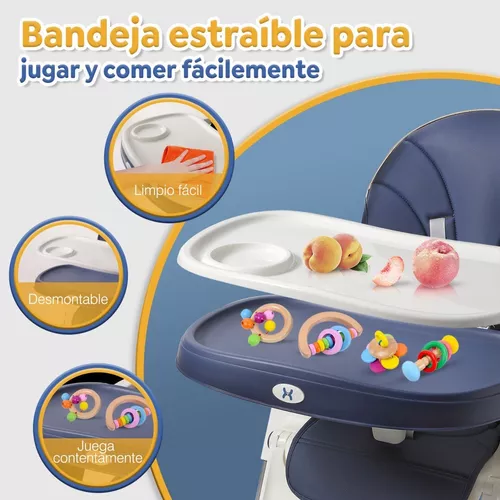 Silla Alta Para Bebé, Plegable Y Compacta Con Almohadilla