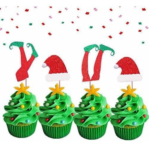 Laventy Conjunto De 36 Elf Cupcake Toppers Elf Pie De 41s8y