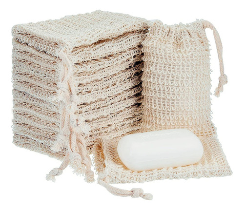 Kipetto 15 Bolsas De Jabon Exfoliante De Sisal Natural, Bols