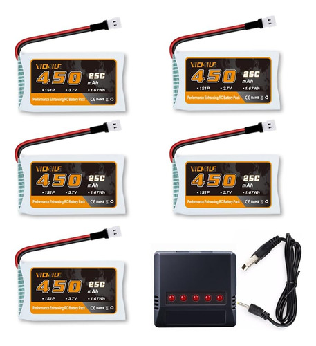 Vicmile Batería P/ Drones Rc Syma Y Holystone 3,7 V, 450 Mah