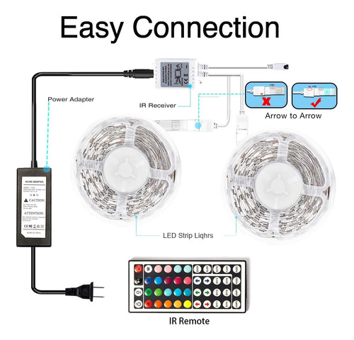 Luces Led 65 6 Pies 5050 Tira De Luces Led Rgb Que Camb...