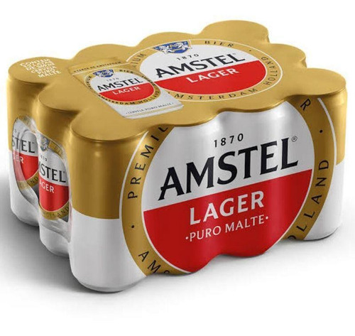 Pack Cerveja Amstel Lager Lata 269ml  12 Unidades Puro Malte