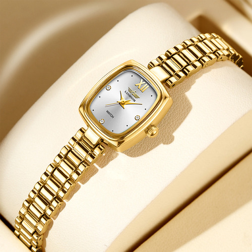 Reloj Cuadrado Verde Chic Concha Blanca Para Dama