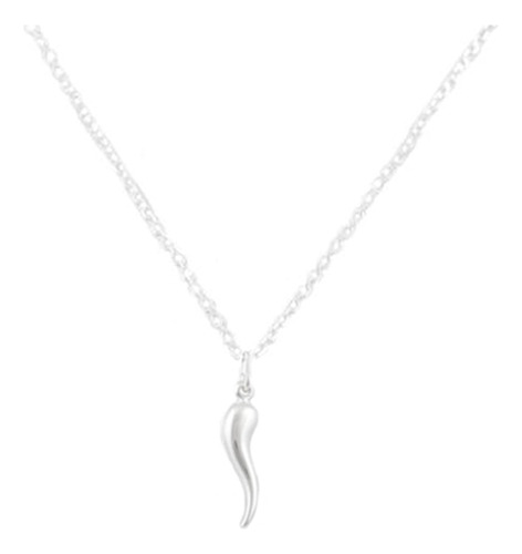 Jotw Italy Sterling Silver Italian Horn Pendant With An 18  
