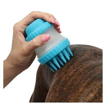 Imagen 3 de 10 de Cepillo De Silicona Porta Shampoo Mascotas - Dexas