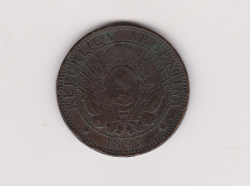 Moneda Argentina 2 Centavos Año 1893 Excelente 