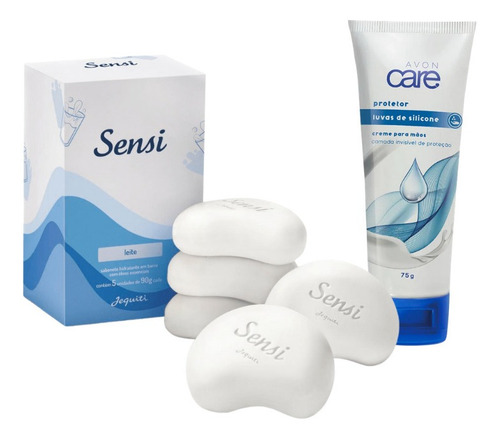 Imagem 1 de 2 de Kit Caixa De Sabonete Jequiti + Luva De Silicone Avon