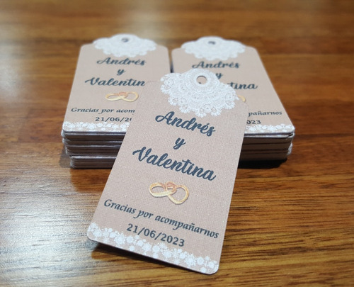 Imagen 2 de 10 de Tags Etiquetas Personalizadas Para Boda O Souvenir X 10