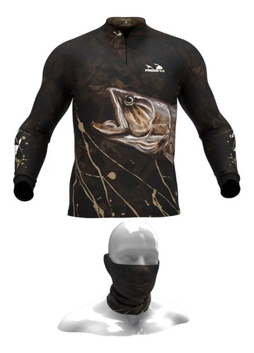 Imagem 1 de 7 de Camisa, Camiseta De Pesca Presa Viva Traira 04 + Tube Neck