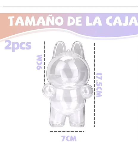 2 Pack Estuches Acrílicos Labubu - Protector para Muñeco y Display Exhibición - Case Macaron Colección Juguetes