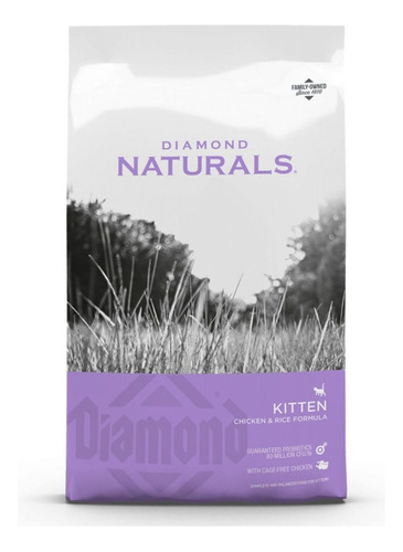 Alimento Diamond Naturals Kitten para gato de temprana edad sabor pollo y arroz en bolsa de 2.72kg