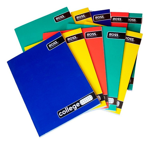 10 Cuadernos College Ross 5mm 80 Hojas