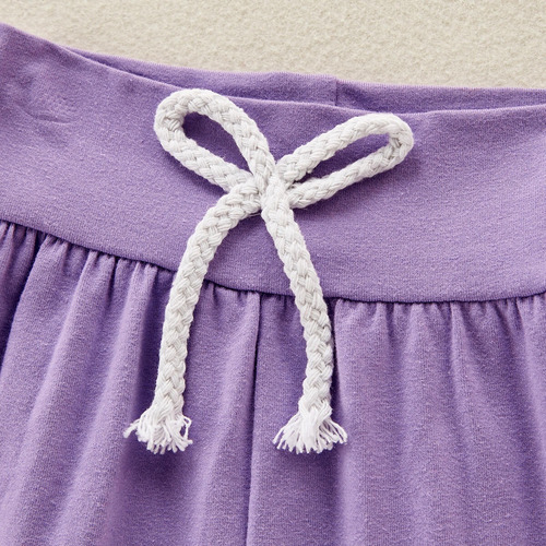 Conjunto De Sudadera Casual Con Capucha Y Estampado De Letra Violeta 6-9 M