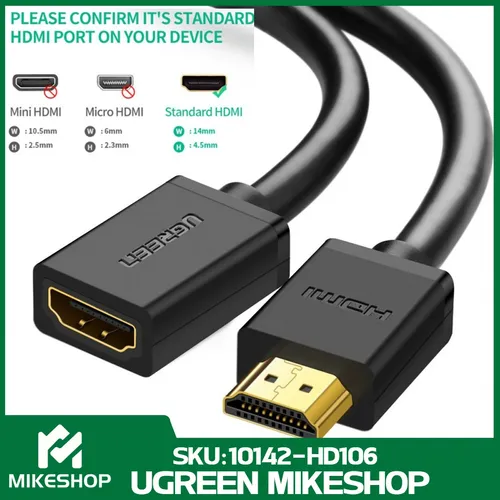 Cable Extensión Video Hdmi Macho A Hdmi Hembra 2mts / Ugreen