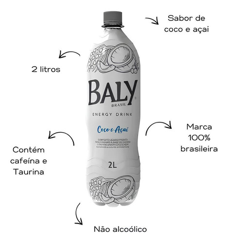 Gin Invictus Royale 900ml + Baly Coco Com Açaí 2l + Coko