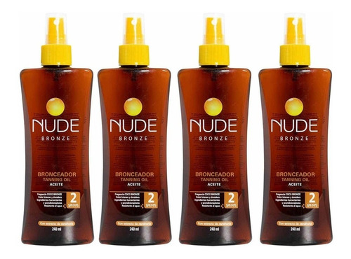 Nude Aceite Bronceador Spf 2 X4 - mL a $104