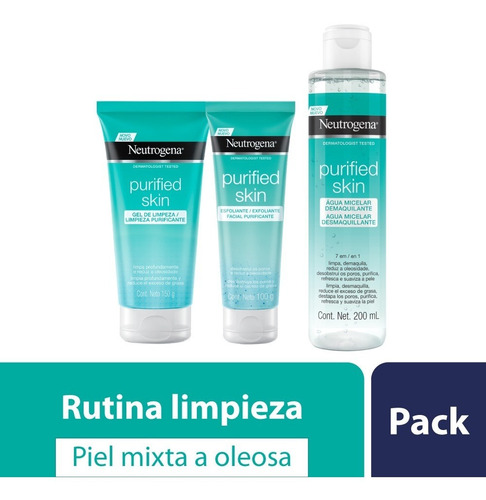 Pack Rutina Limpieza Completa Purified Skin Neutrogena