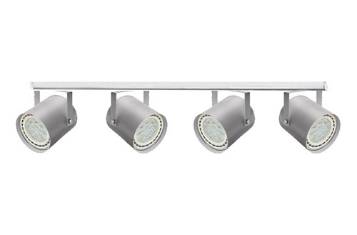 Riel 1 Metro 4 Luces Spot Cilindro Blanco Apto Led Ar111