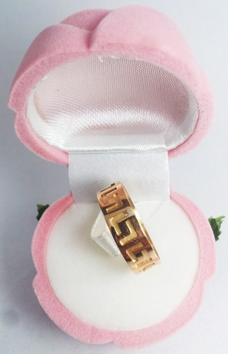 Imagen 3 de 8 de Anillo Guarda Griega Maciza 6mm Oro 18k A207 Jr Joyas