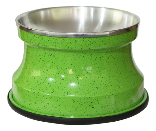 Imagem 2 de 3 de Comedouro Alto Gatos Alumínio Verde Gastrobel + Brinquedo