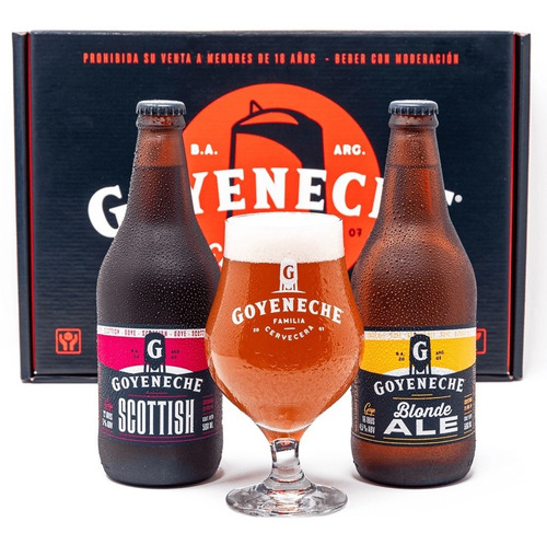 Estuche Cerveza Goyeneche 2 Porrones + Copa - Ayres Cuyanos