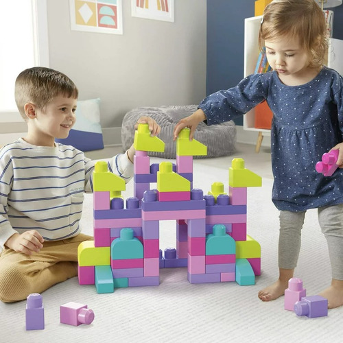 Mega Bloks Fisher-price Toy Blocks Con Almacenamiento 80 Pzs