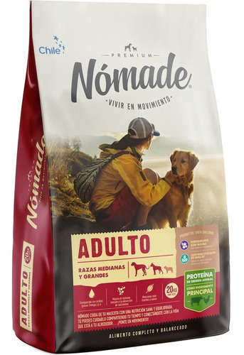 Nomade Premium Perro Adulto Raza Mediana Y Grande 20kg