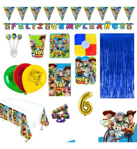 Kit Infantil Decoración Fiesta - Toy Story X36 Invitados