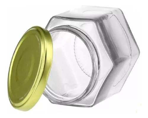 Frasco Vidrio Miel Hexagonal 250 Ml Con Tapa 96pcs Recuerdo