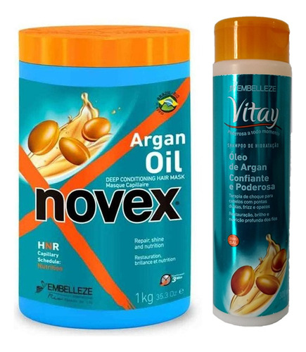 Novex Kit Oleo De Argan Shampo - Tratamiento 1 Kl 