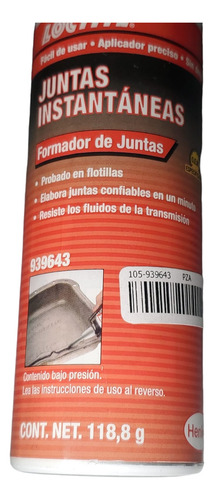 Silicón Instantáneo Automotriz. Forma Juntas
