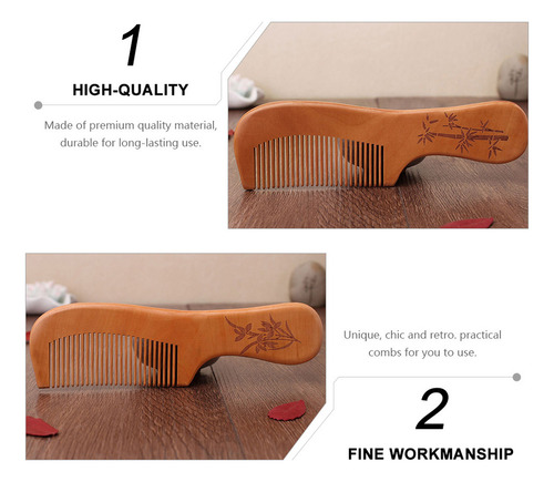 A Peinetas De Madera Para Hombre, De Caoba, Delicate 4