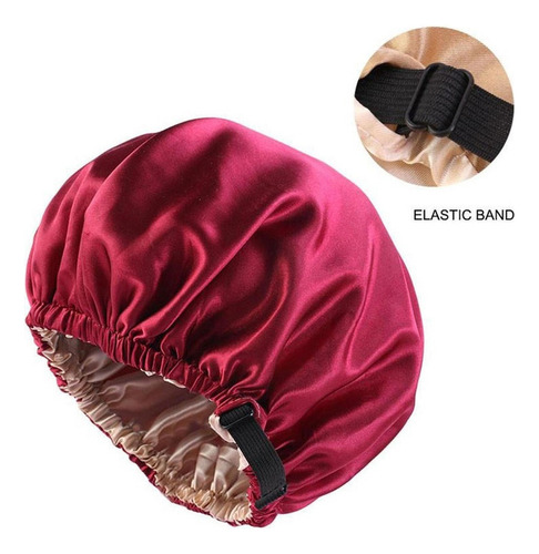 2 Gorros De Dormir Satén Pelo Rizado Capó De Seda Elástica