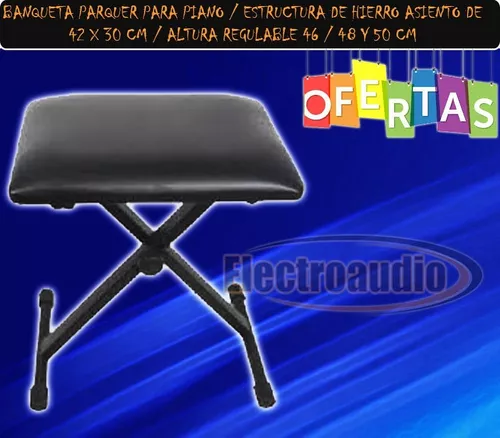 Banqueta Piano Regulable Parquer Negro