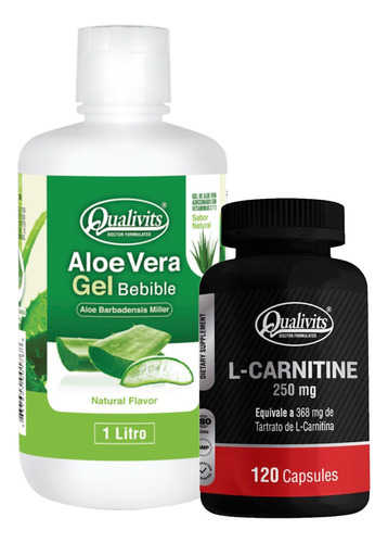 Carnitina 250 Mg X 120 + Aloe Vera Bebible Sabores Qualivits Sabor Natural