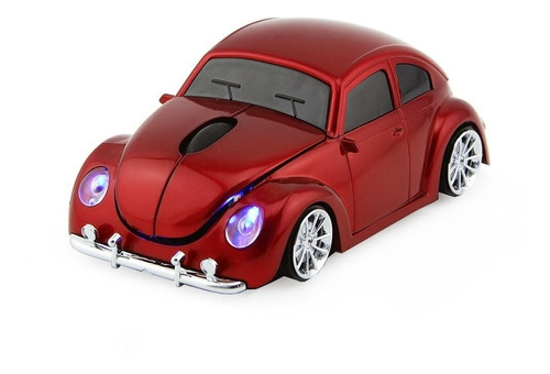 Mouse Carro Vocho Inalambrico Rojo Envio De México Comtf