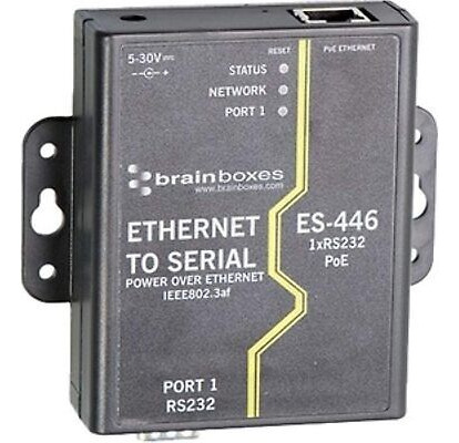 Brainboxes 1 Port Rs232 Poe Ethernet To Serial Adapter Vvc