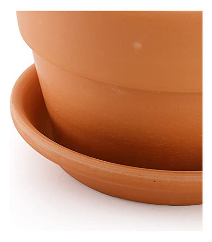 Conjunto De 4 Macetas Terracota Con Platillos, Maceta 15 Cm,