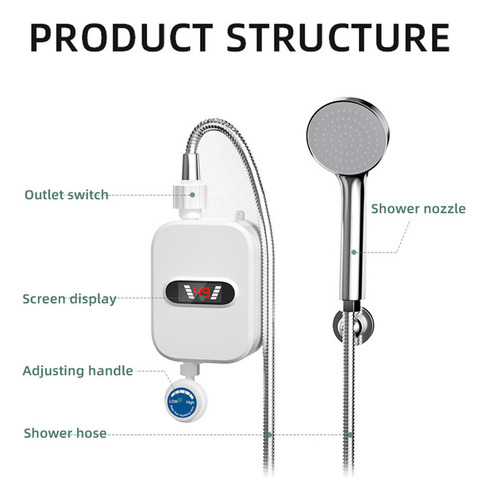 Máquina De Calentamiento De Agua De Ducha Termostática Digit