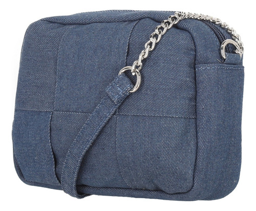 Bolso Mujer Crossbody Color Mezclilla 855-31 Azul Marino Lisa Níquel Azul Marino