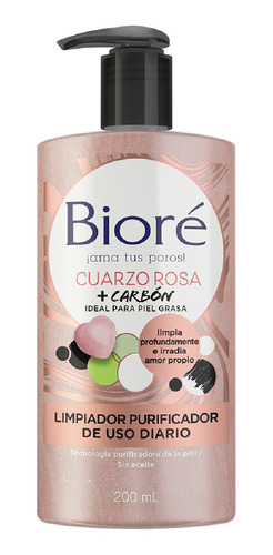 Biore Quarzo Rosa Limpiador Purificante Diario 200ml