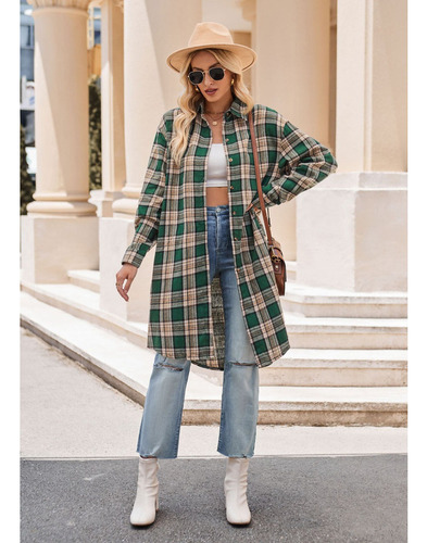 Chaqueta Cortavientos Larga Holgada De Moda Informal