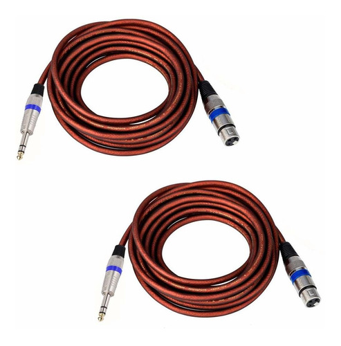 Cable De Microfono Xlr Hembra A Trs 1/4  | 2 Piezas / 15 M